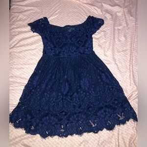 Francesca's Collections Navy Lace Dress